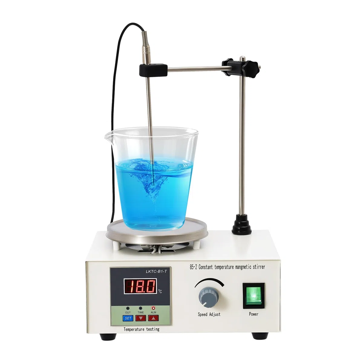Mieszadło magnetyczne z płytą grzejną, laboratoryjne, mieszadło magnetyczne, 250 W, cyfrowy wskaźnik temperatury 0-99℃ i 0-2000 obr./min, regulacja prędkości, pojemność 2000 ml, średnica