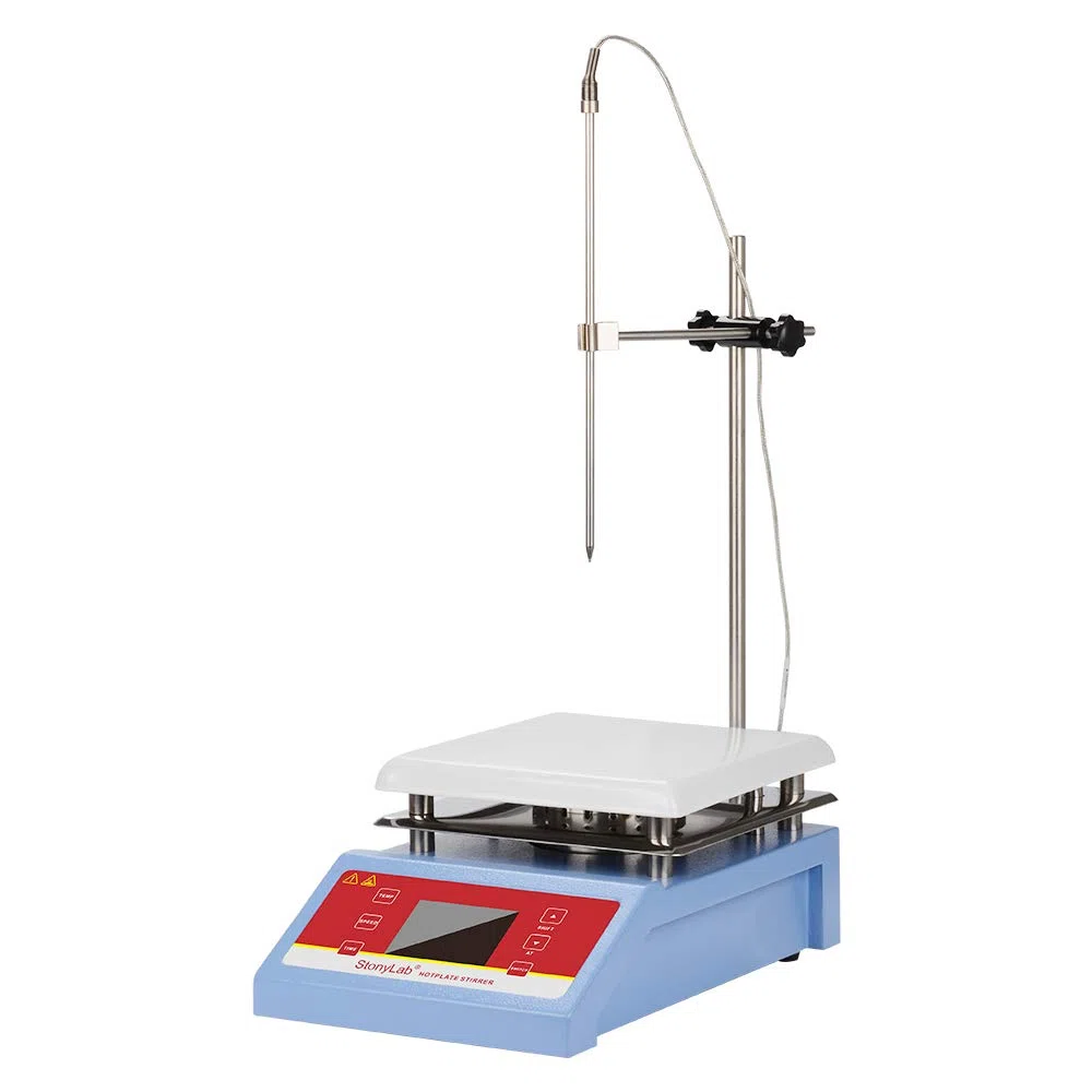 stonylab Mieszadło Magnetyczne z Cyfrowym Wyświetlaczem Pojemność 5L 200-2000 obr./min Mieszadło Magnetyczne z Ceramiczną Płytką Grzewczą i Czujnikiem Temperatury, Maks. 350℃ Moc Znamionowa 600W 220 V