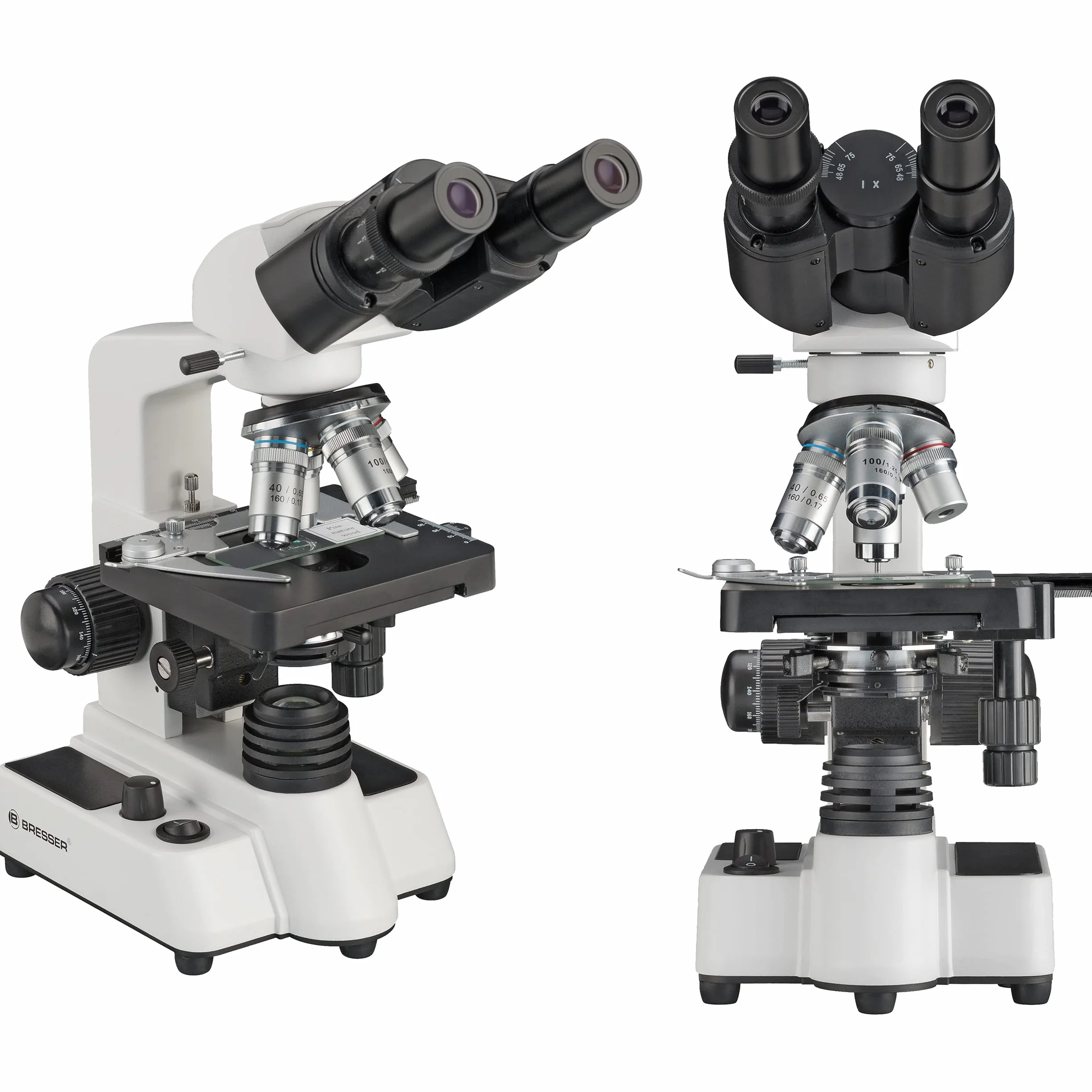 Bresser Bino 5722100 Mikroskop Dwuokularowy, Czarny, 40x-1000x
