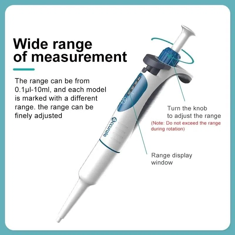 Pipeta laboratoryjna Cyfrowa regulowana mikropipeta z końcówkami do pipet,Długowieczny sprzęt(0.5-5ml)