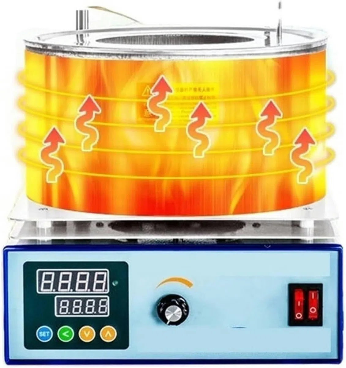 Mieszadło magnetyczne, 15 l, laboratoryjne, ogrzewanie, cyfrowy wyświetlacz, stała temperatura, woda, kąpiel, olej, garnek do kąpieli i roztworów grzewczych