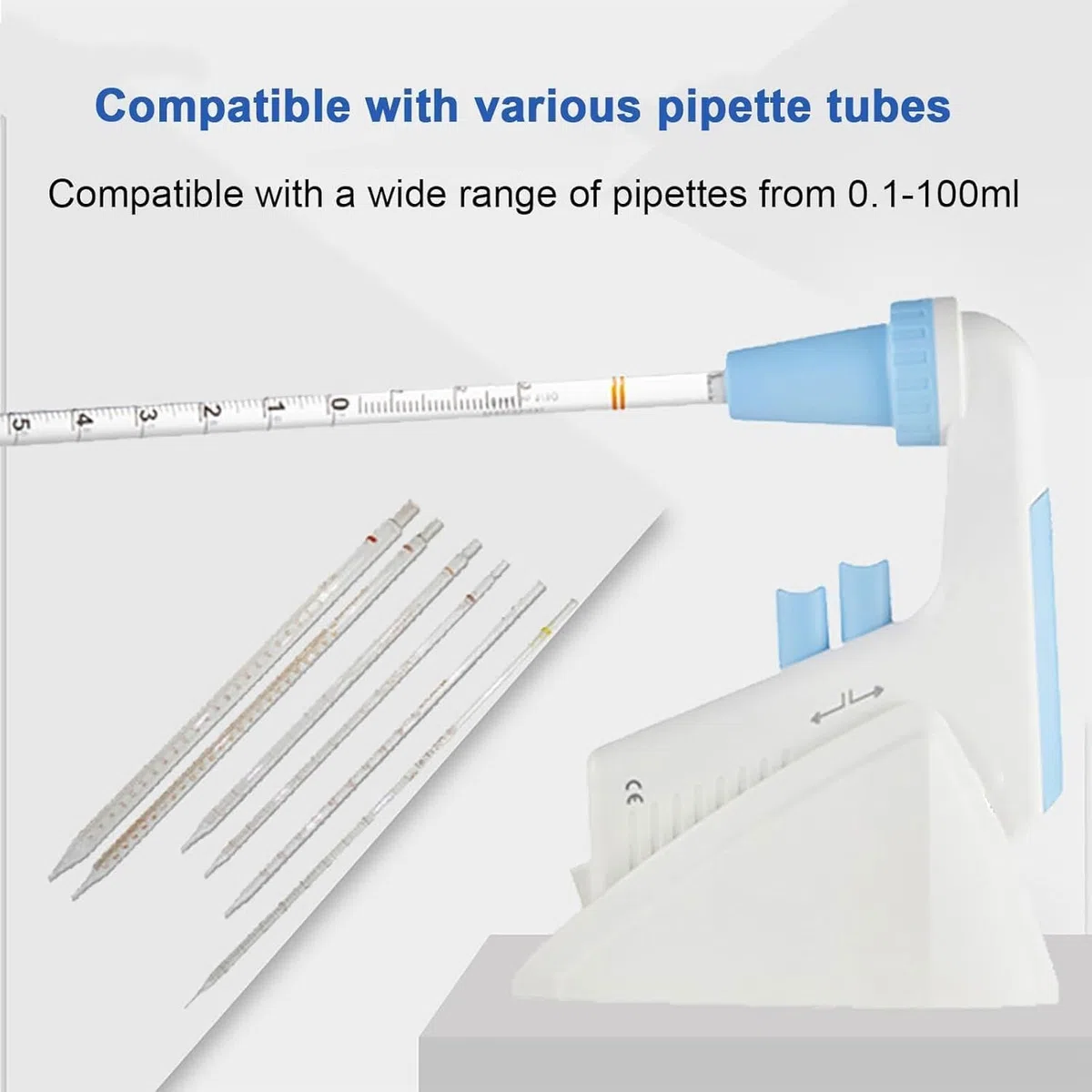 Elektryczny sterownik pipety, 0,1-100 ml napędzany pipetą z 6 regulowanymi prędkościami i cyfrowym wyświetlaczem LCD do laboratorium i transferu cieczy