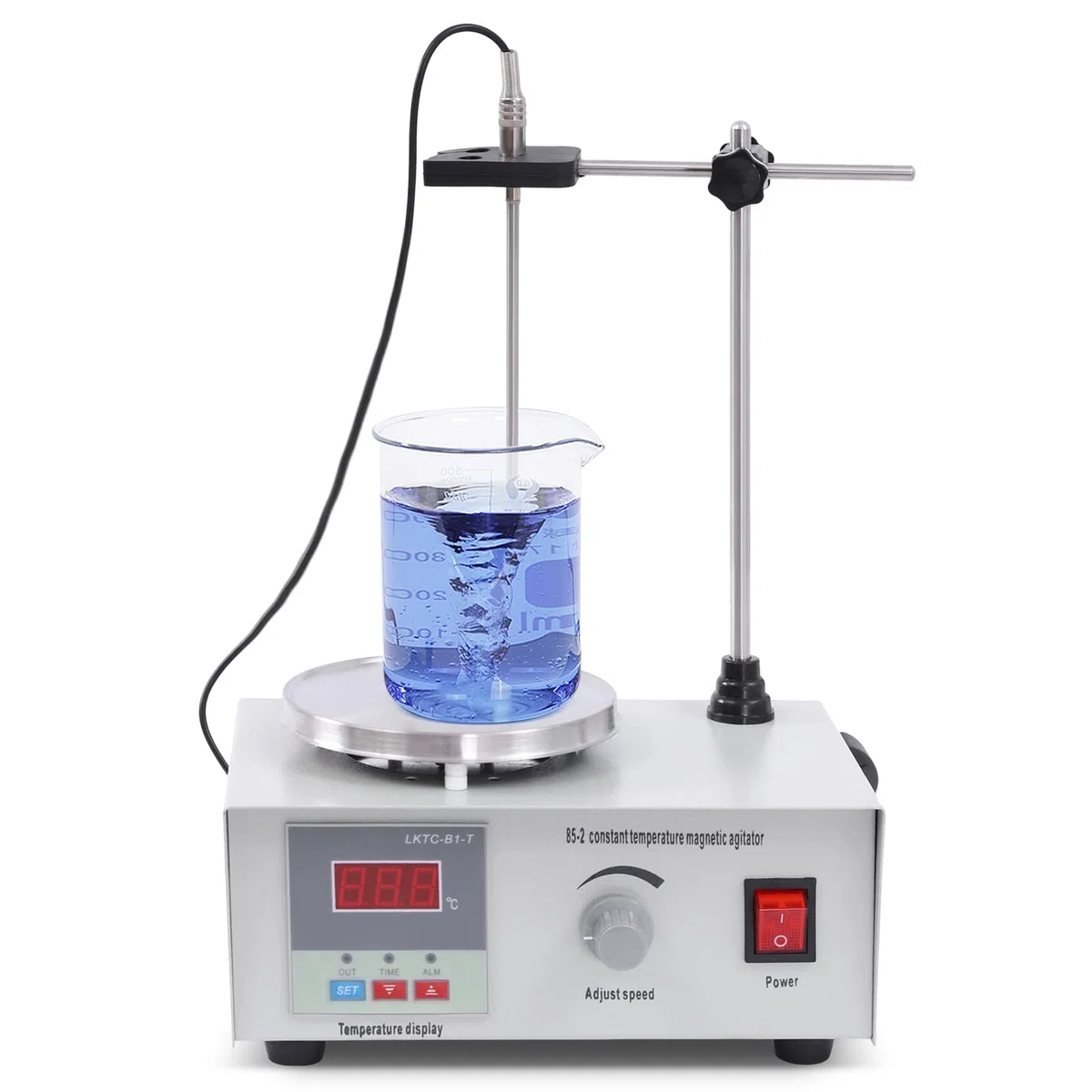 Mieszadło magnetyczne, 250 W, 2000 ml, mieszadło magnetyczne z płytą grzejną, z cyfrowym wyświetlaczem temperatury i regulacją prędkości i mieszadłem magnetycznym