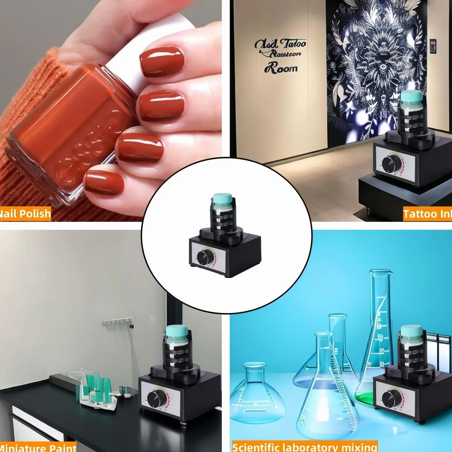Mieszalnik do farb, Mini mieszalnik wirowy głośnomówiący, Wytrząsarka do farb modelarskich DIY, Mieszadło do farb z 3 regulacją prędkości, Odpowiedni wytrząsarka 10-100ml 300~2400 obr./min