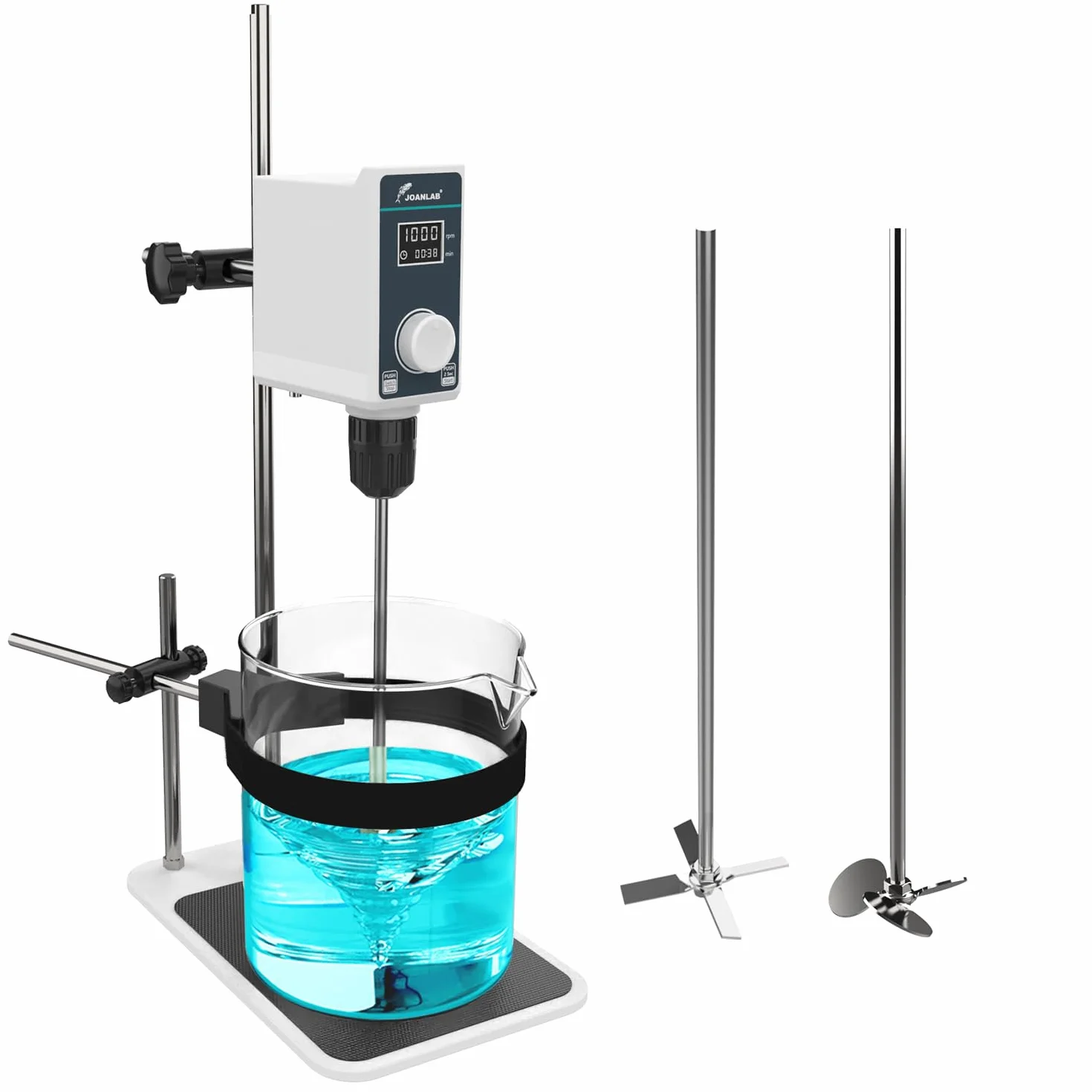JOANLAB Cyfrowe mieszadło laboratoryjne, 20 l, 20000 mPas, przemysłowy mieszacz cieczy, mieszadło laboratoryjne, 100-1500 obr./min, regulowany mikser laboratoryjny (OS-15S)