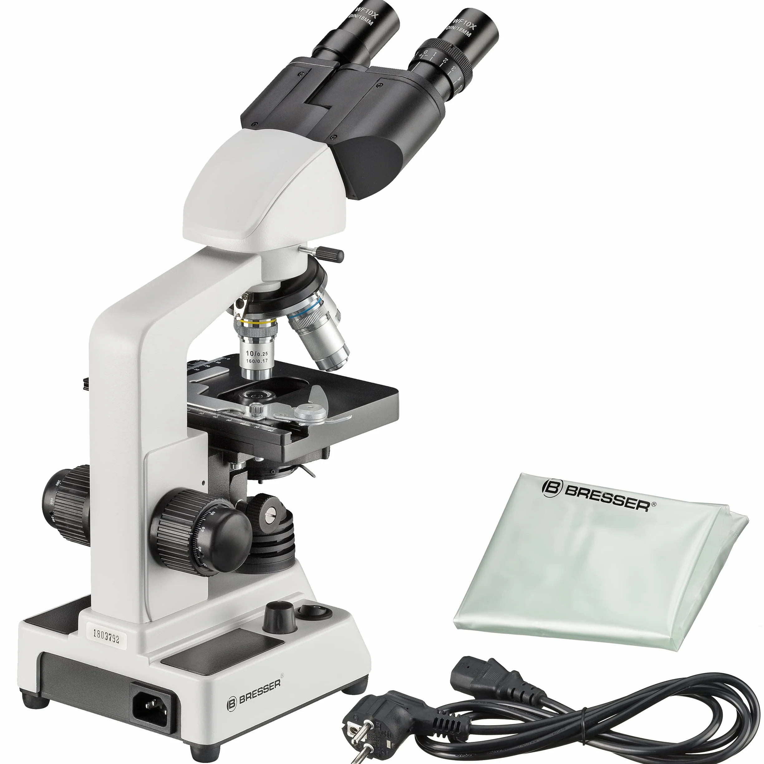 Bresser Bino 5722100 Mikroskop Dwuokularowy, Czarny, 40x-1000x