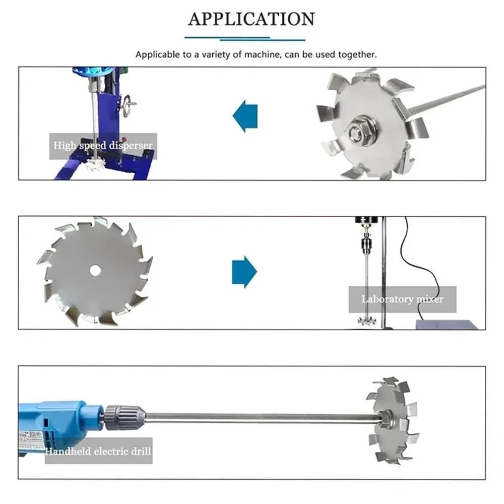 Sprzęt do przyrządów laboratoryjnych Dyspergator ze stali nierdzewnej 304 z prętem mieszającym 30-120 mm Laboratoryjny Mieszadło Dyspergator Średnica pręta 8 mm (dysk 40 mm z prętem)