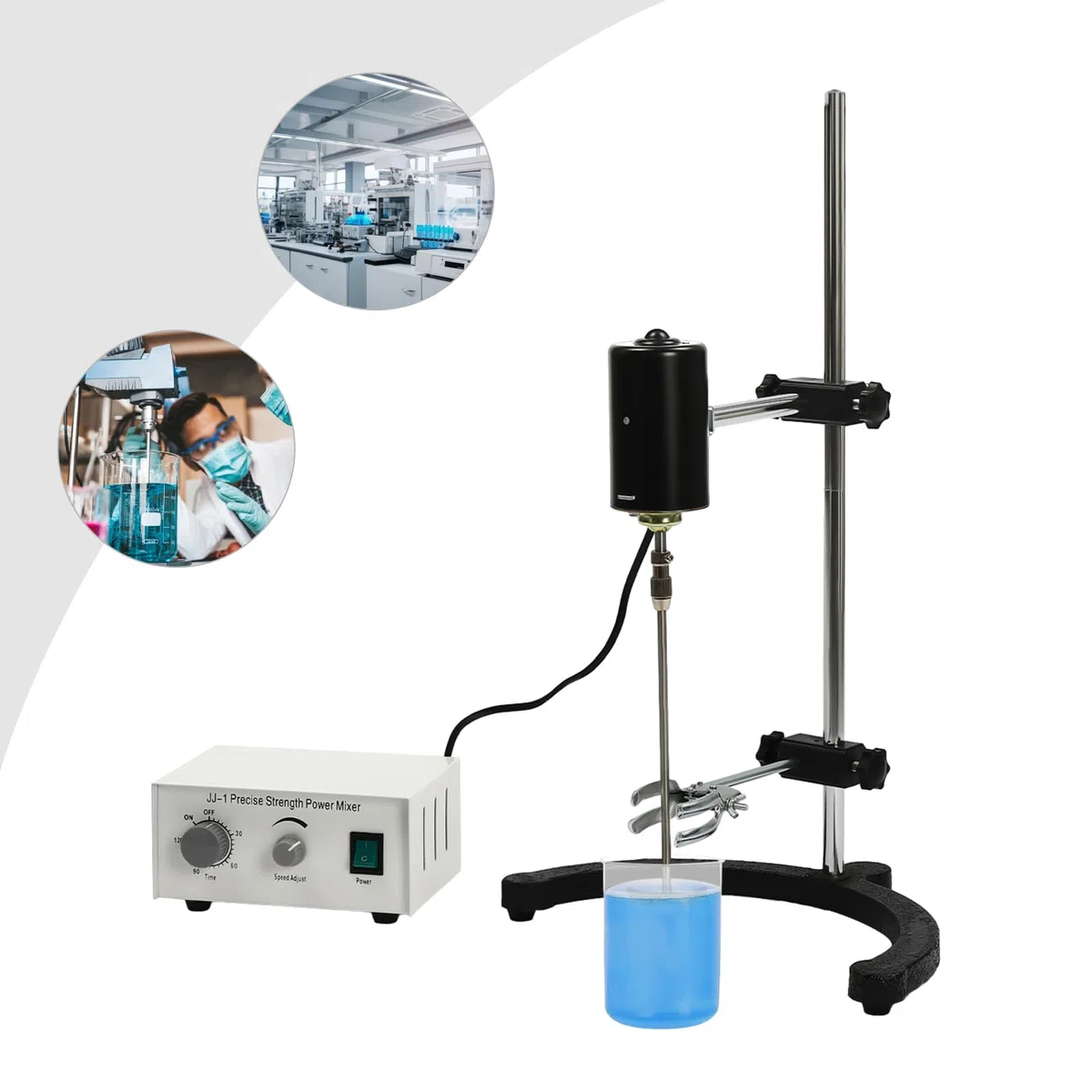 MINRS Mieszadło magnetyczne, 100 W, elektryczne mieszadło laboratoryjne, precyzyjne, 0-3000 obr./min, automatyczny mechaniczny mikser laboratoryjny, precyzyjny mikser