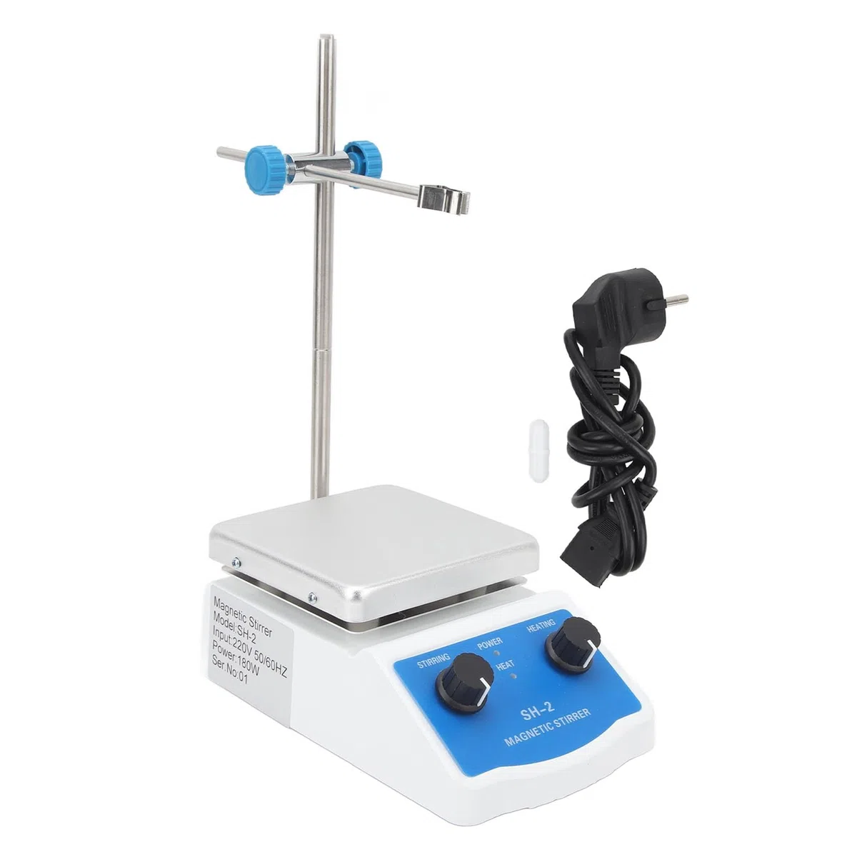 Mieszadło Magnetyczne Mikser z płytą grzejną 2000 Ml Pojemność Mieszania Mieszadła Laboratoryjne Płyta Grzejna 180 W Maksymalnie 662 ℉ 350 ℃ 100-1600 Obr./min Bezstopniowa