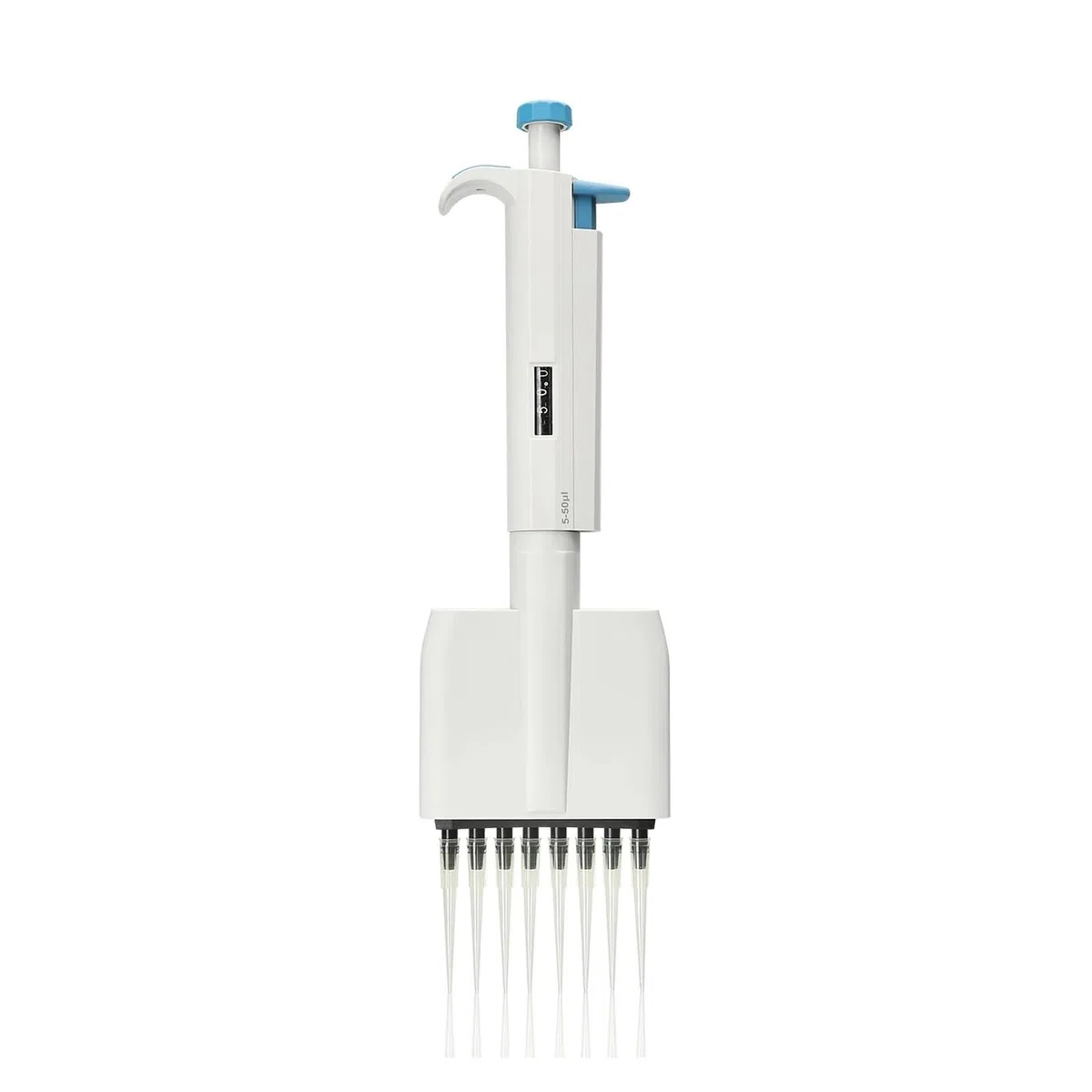 Pipeta, Pistolet do pipet wielokanałowych z regulowaną objętością 8 kanałów Pipettor Sprzęt laboratoryjny Maszynowy(5-50ul)
