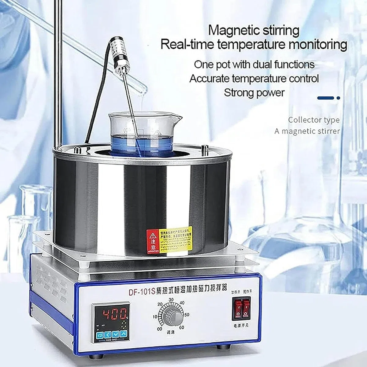 Mieszadło magnetyczne, cyfrowy wyświetlacz, termostatyczny mikser laboratoryjny do kąpieli wodnej, pojemność 2000 ml, do użytku laboratoryjnego, wysoka wydajność i precyzyjna kontrola temperatury