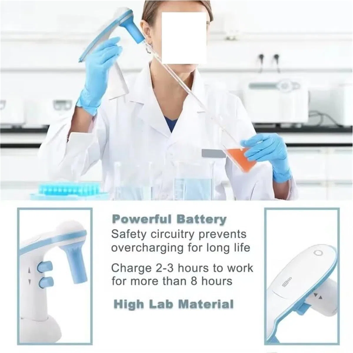 Pipety Pipeta, Sterownik Elektryczny O Dużej Objętości, Automatyczna Pompa Pojemności 0,1–100 Ml. Sprzęt Laboratoryjny,Laboratorium