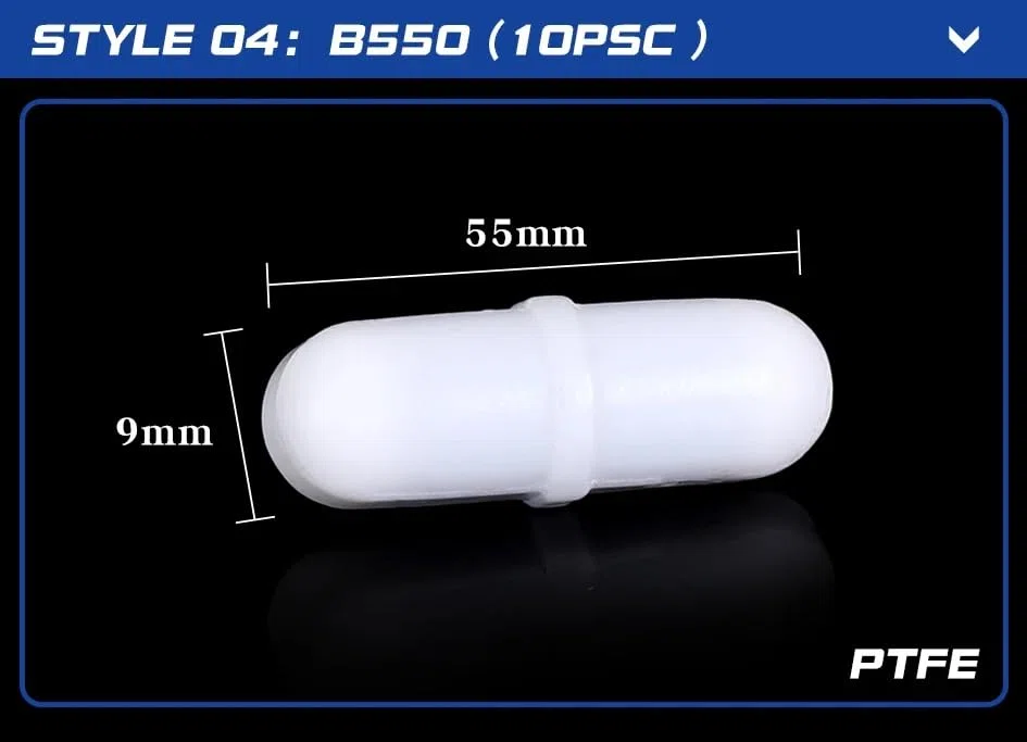 10 szt. Mieszadła magnetyczne PTFE - Kształtowane pręty mieszające z politetrafluoroetylenu do użytku laboratoryjnego(B550(D9xL55mm))