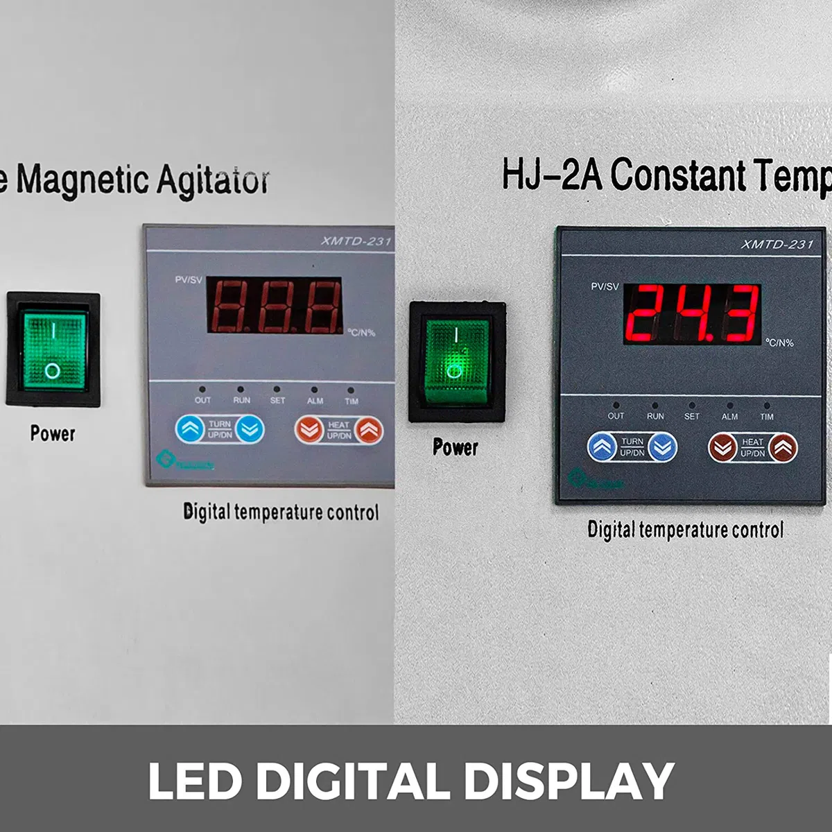 Mieszadło magnetyczne do laboratorium z możliwością regulacji prędkości i temperatury, cyfrowy wyświetlacz. Mieszadło magnetyczne z płytą grzejną i mieszadłem. Cyfrowe (2)