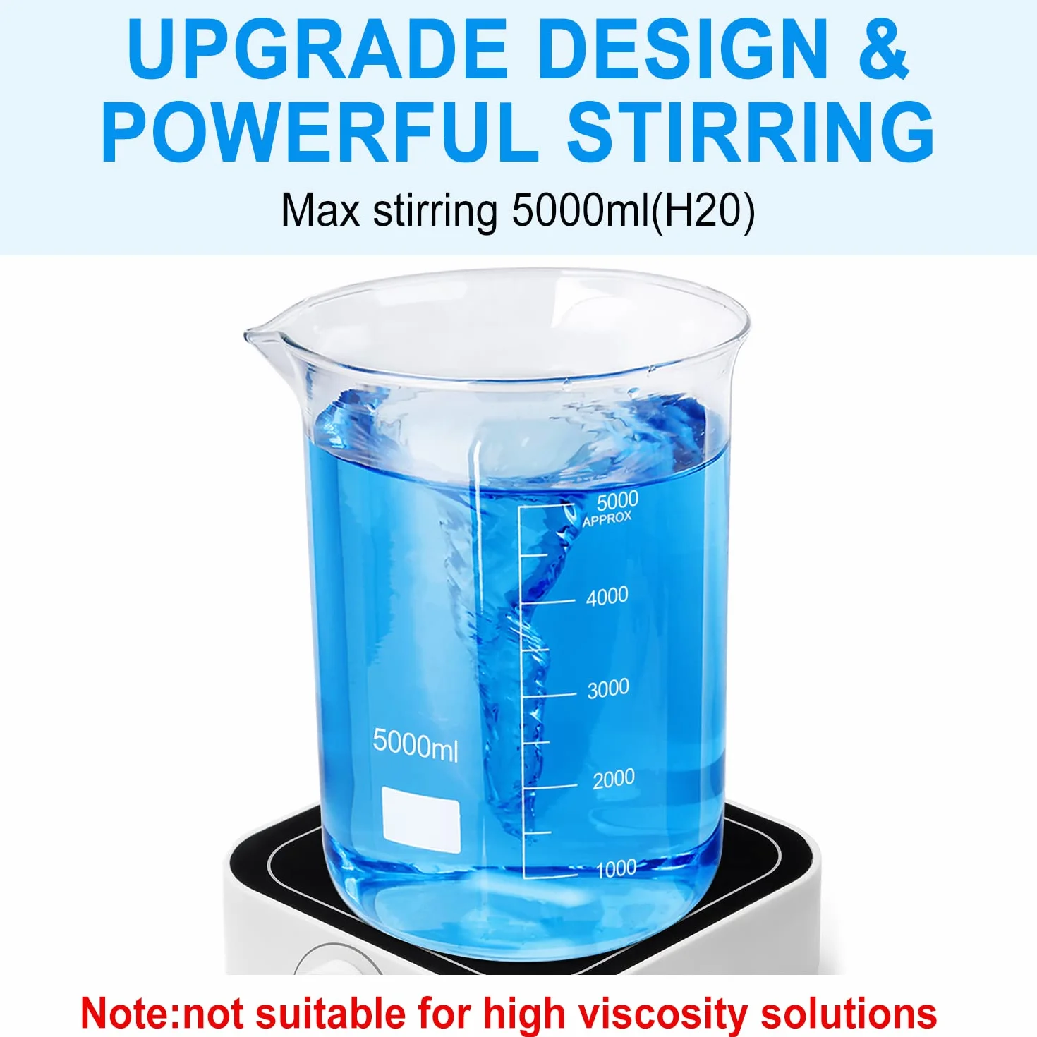 Mieszadło magnetyczne 500-3000obr./min 5L laboratoryjne, mieszadło magnetyczne 145 mm 5000ml z 1 mieszadłem magnetycznym